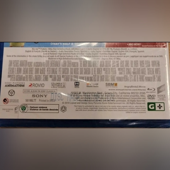 The Angry Birds 2 (Blu-Ray + DVD, 2019) Bilingual - Picture 5 of 5